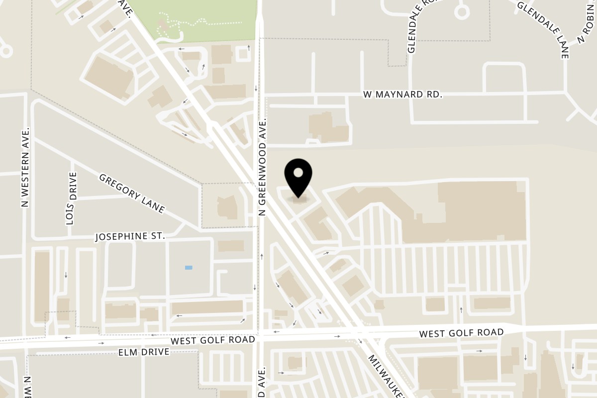 Map showing the location of Goodi's Restaurant on 9645 N Milwaukee Ave in Niles
